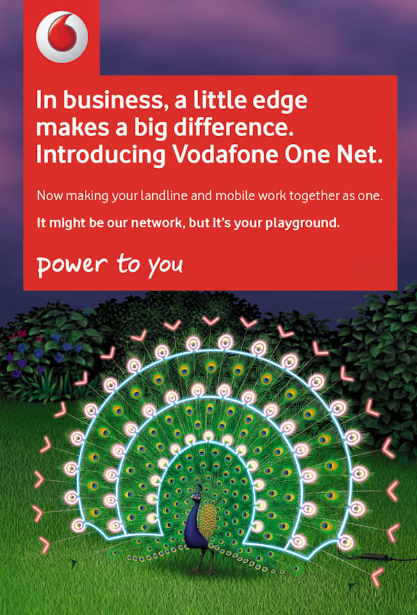 Vodafone peacock poster