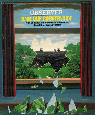 Observer cover Magritte style