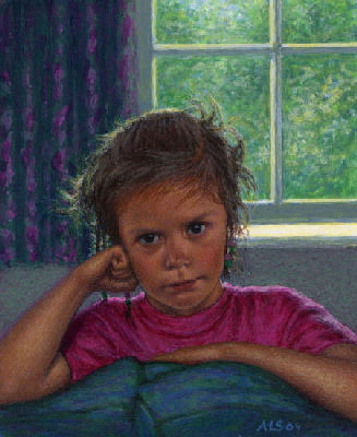 portrait of put out child