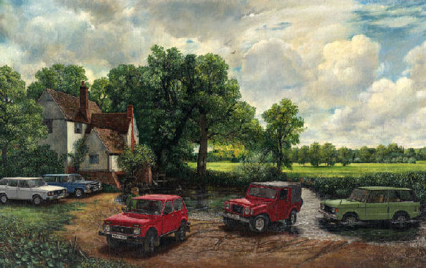 Constable's Haywain with four-wheel drives